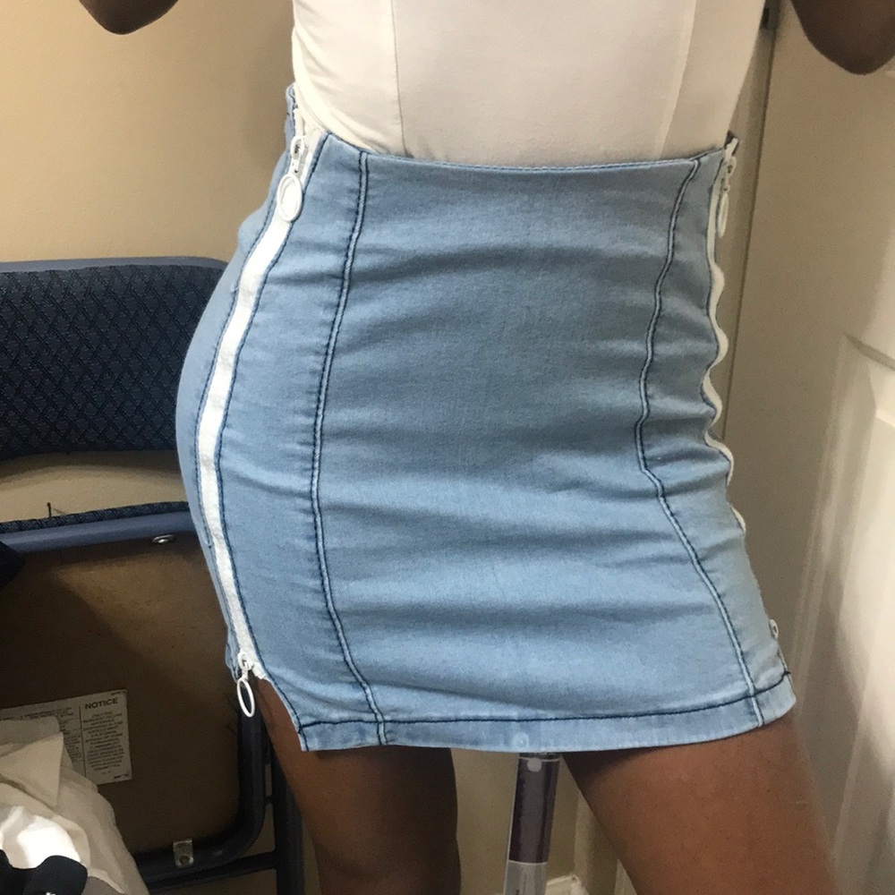 Cute Mini Zipper Fitted Skirt